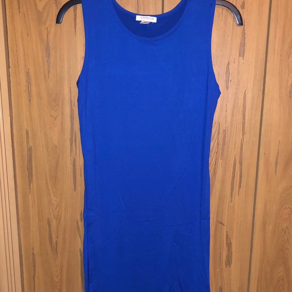 Blue dress sleeveless